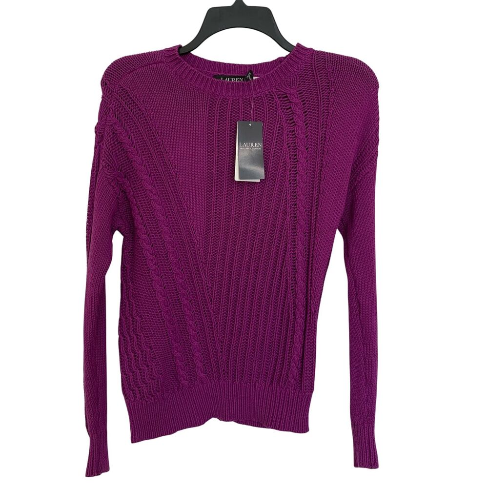 Lauren Ralph Lauren women’s NWT purple long sleeve cotton sweater size XS